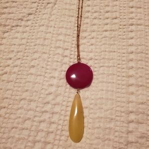 Long, gold/purple/yellow necklace NWT